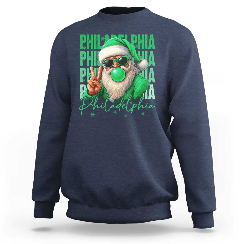 Philadelphia Football Christmas Sweatshirt Santa Retro Philly Fan - Wonder Print Shop