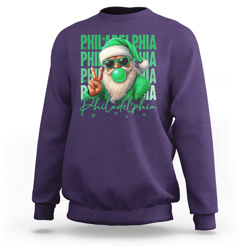 Philadelphia Football Christmas Sweatshirt Santa Retro Philly Fan - Wonder Print Shop