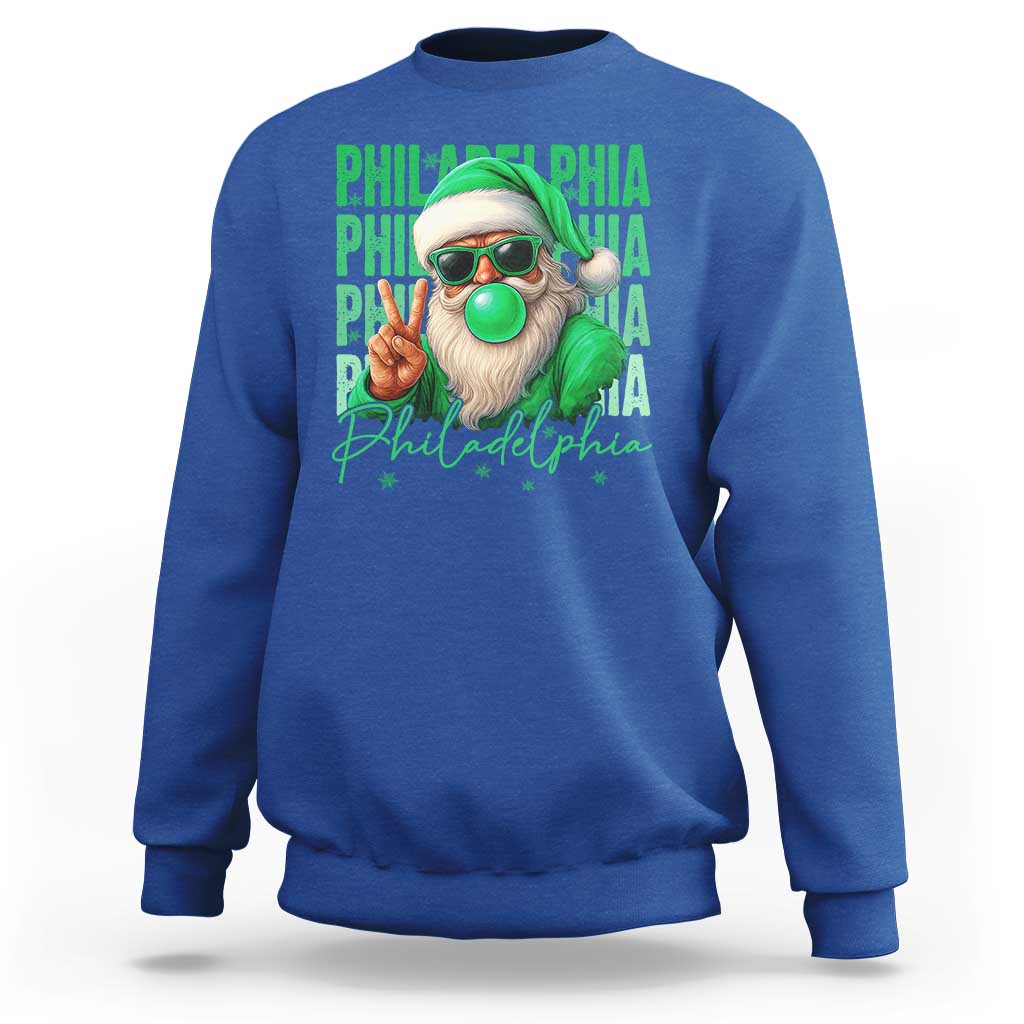 Philadelphia Football Christmas Sweatshirt Santa Retro Philly Fan - Wonder Print Shop