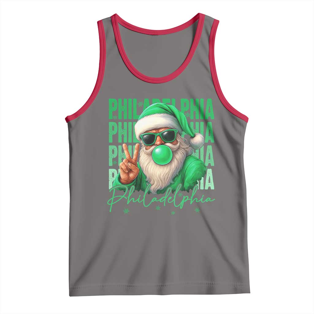Philadelphia Football Christmas Tank Top Santa Retro Philly Fan - Wonder Print Shop
