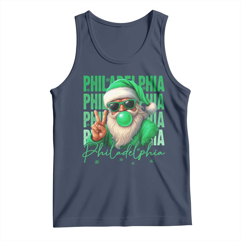 Philadelphia Football Christmas Tank Top Santa Retro Philly Fan - Wonder Print Shop