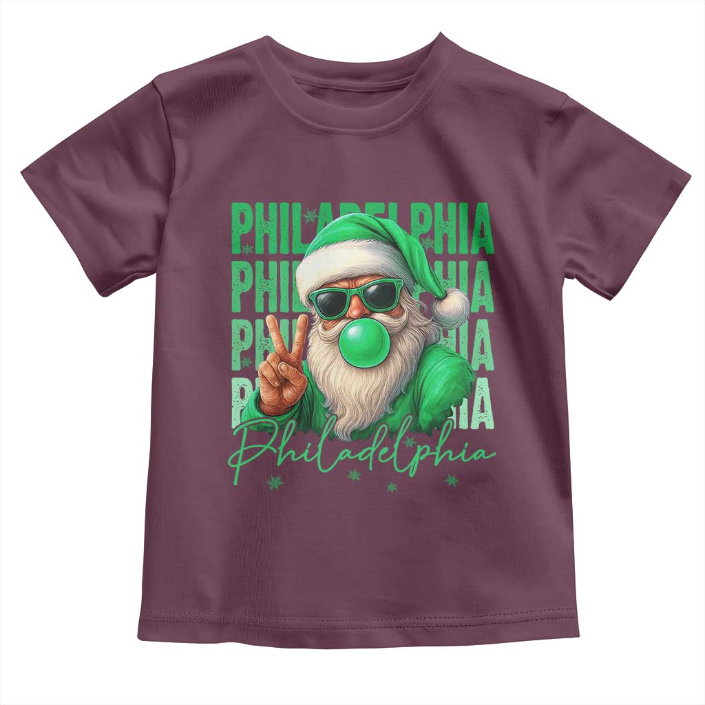 Philadelphia Football Christmas Toddler T Shirt Santa Retro Philly Fan - Wonder Print Shop