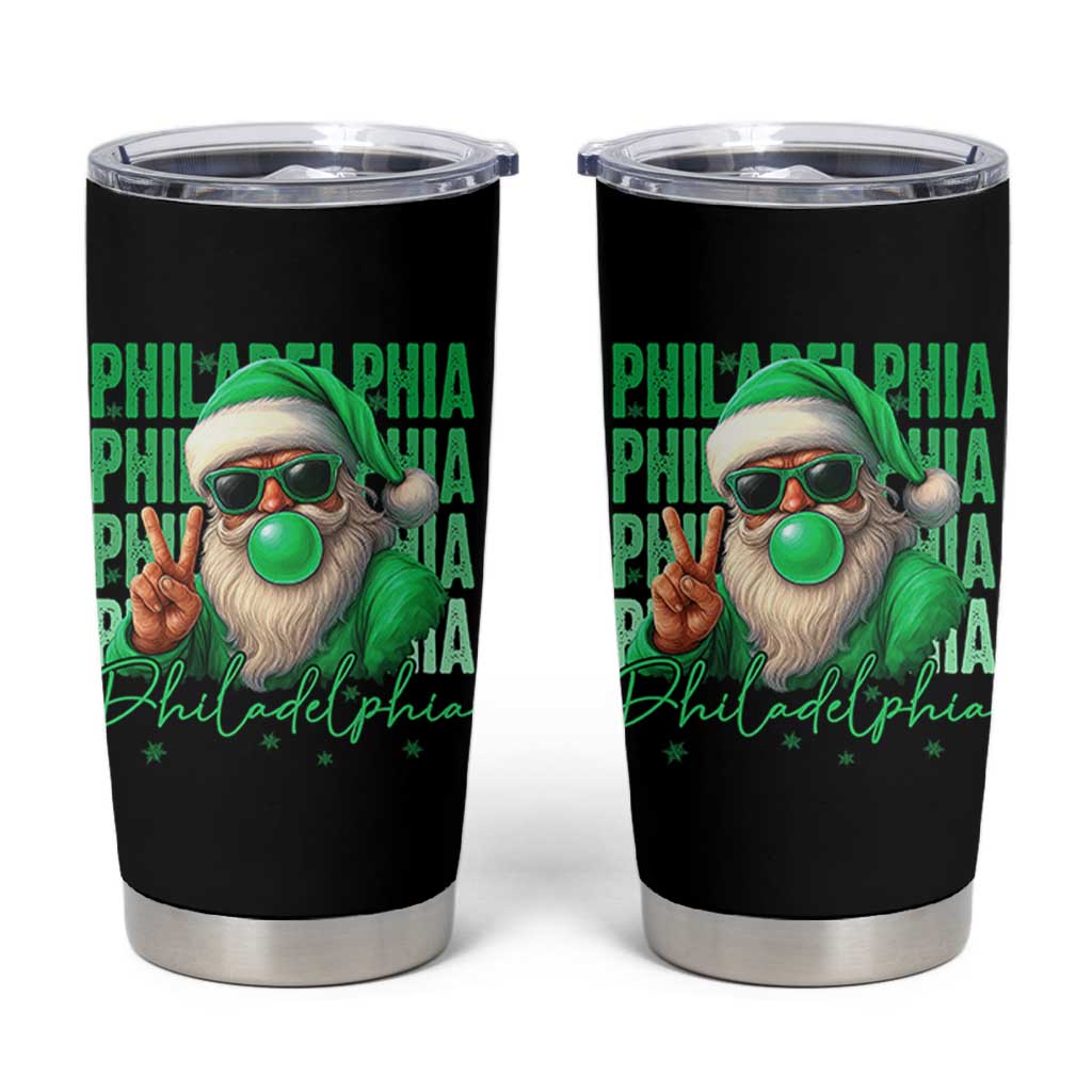 Philadelphia Football Christmas Tumbler Cup Santa Retro Philly Fan - Wonder Print Shop