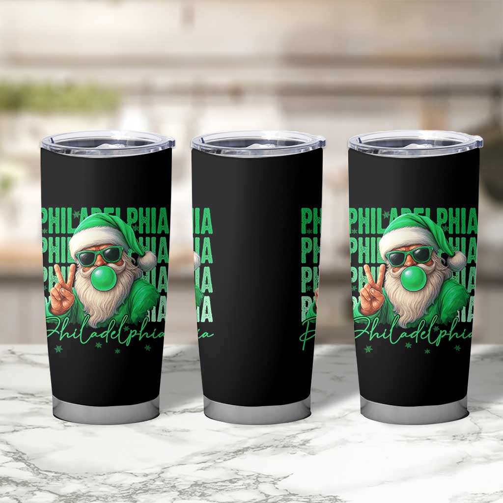 Philadelphia Football Christmas Tumbler Cup Santa Retro Philly Fan - Wonder Print Shop