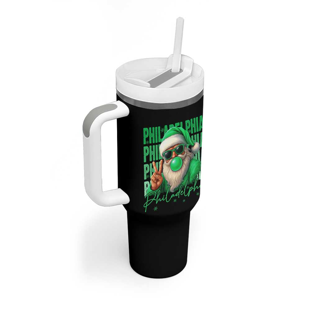 Philadelphia Football Christmas Tumbler With Handle Santa Retro Philly Fan - Wonder Print Shop