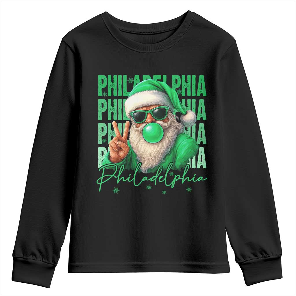 Philadelphia Football Christmas Youth Sweatshirt Santa Retro Philly Fan - Wonder Print Shop