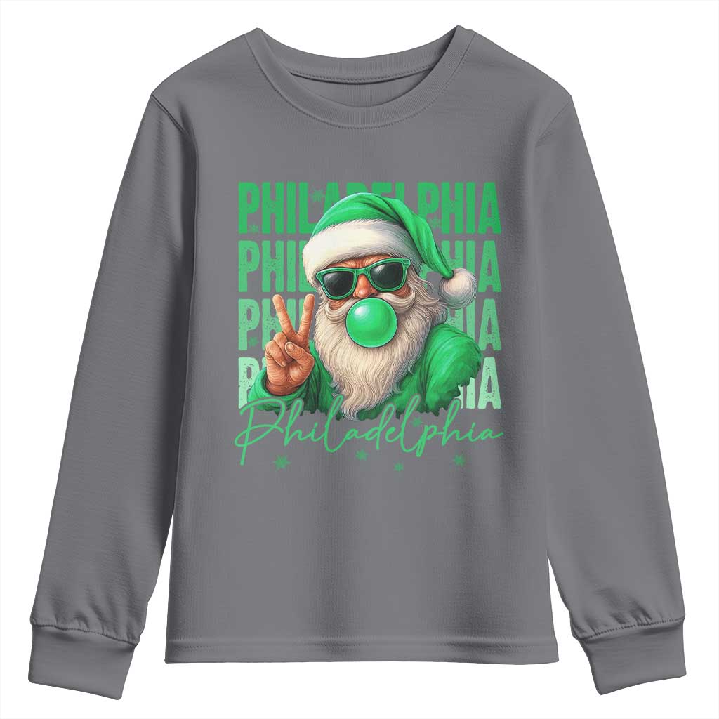 Philadelphia Football Christmas Youth Sweatshirt Santa Retro Philly Fan - Wonder Print Shop