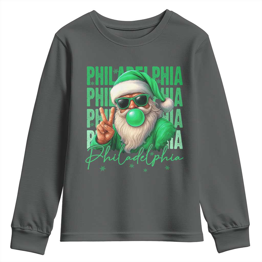 Philadelphia Football Christmas Youth Sweatshirt Santa Retro Philly Fan - Wonder Print Shop