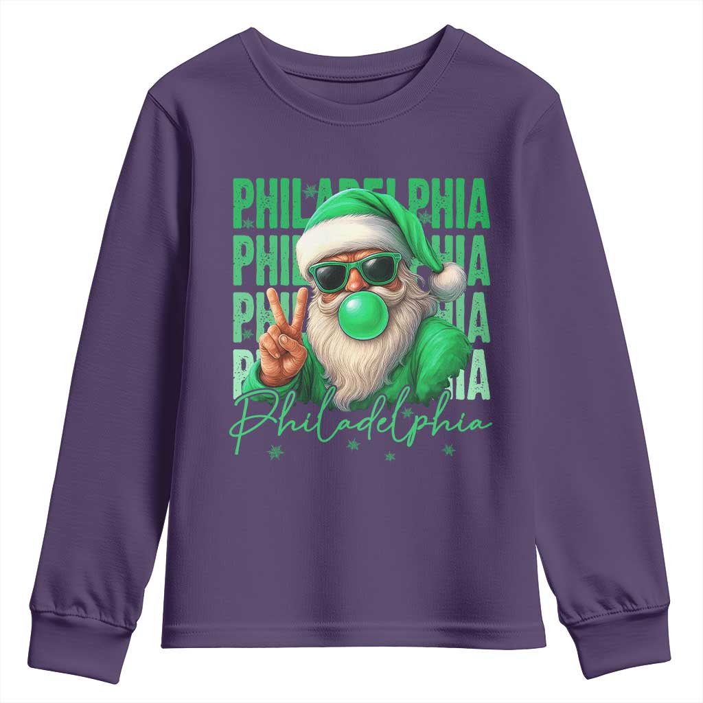 Philadelphia Football Christmas Youth Sweatshirt Santa Retro Philly Fan - Wonder Print Shop