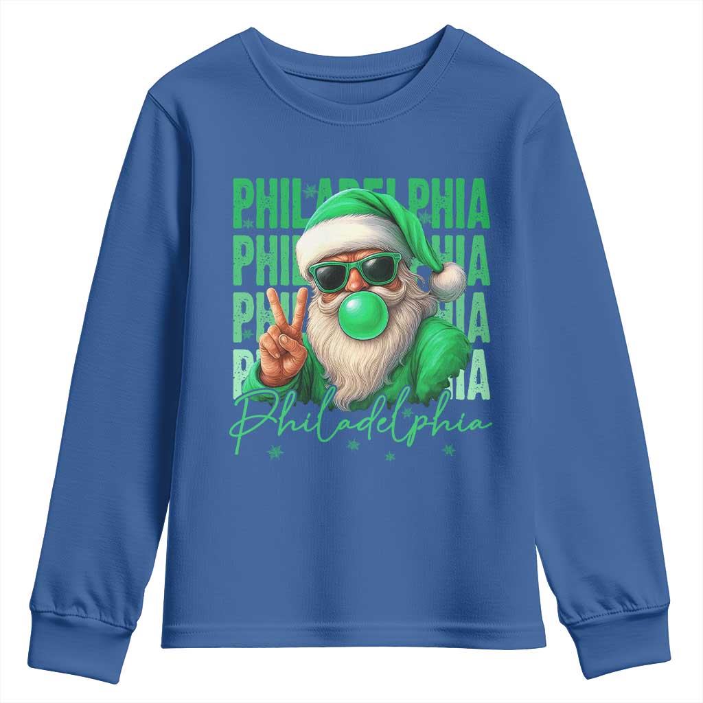 Philadelphia Football Christmas Youth Sweatshirt Santa Retro Philly Fan - Wonder Print Shop