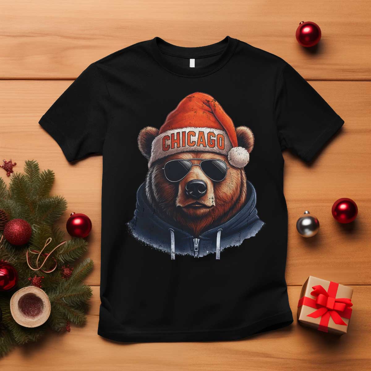 Vintage Chicago Football Christmas T Shirt Trendy Fan Gifts Game Day Apparel Bears Fan Gear - Wonder Print Shop