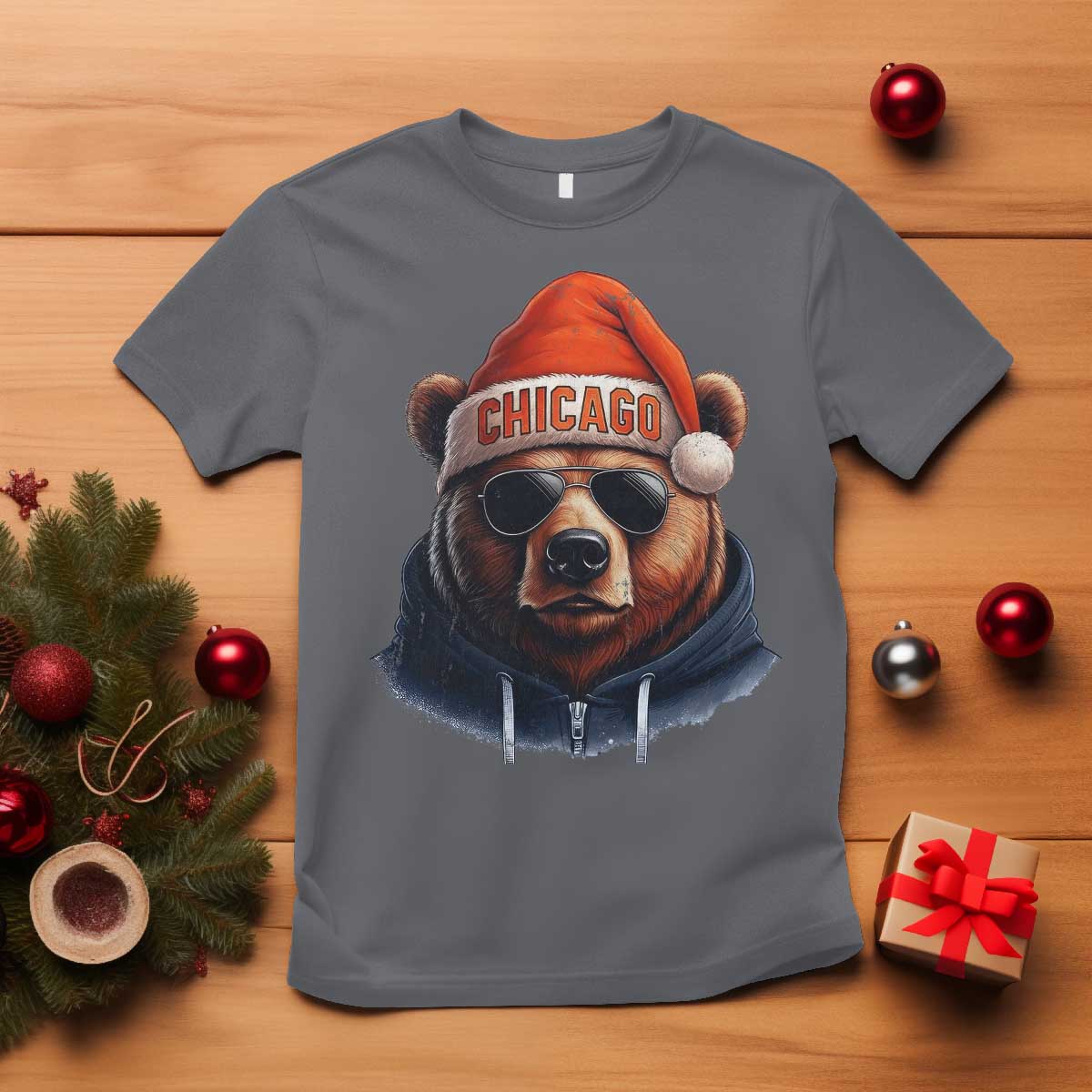 Vintage Chicago Football Christmas T Shirt Trendy Fan Gifts Game Day Apparel Bears Fan Gear - Wonder Print Shop