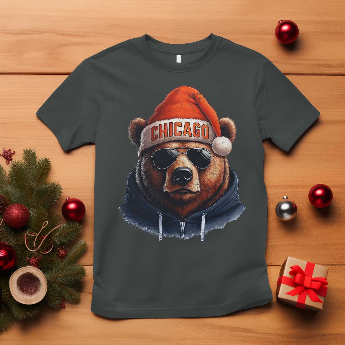 Vintage Chicago Football Christmas T Shirt Trendy Fan Gifts Game Day Apparel Bears Fan Gear - Wonder Print Shop
