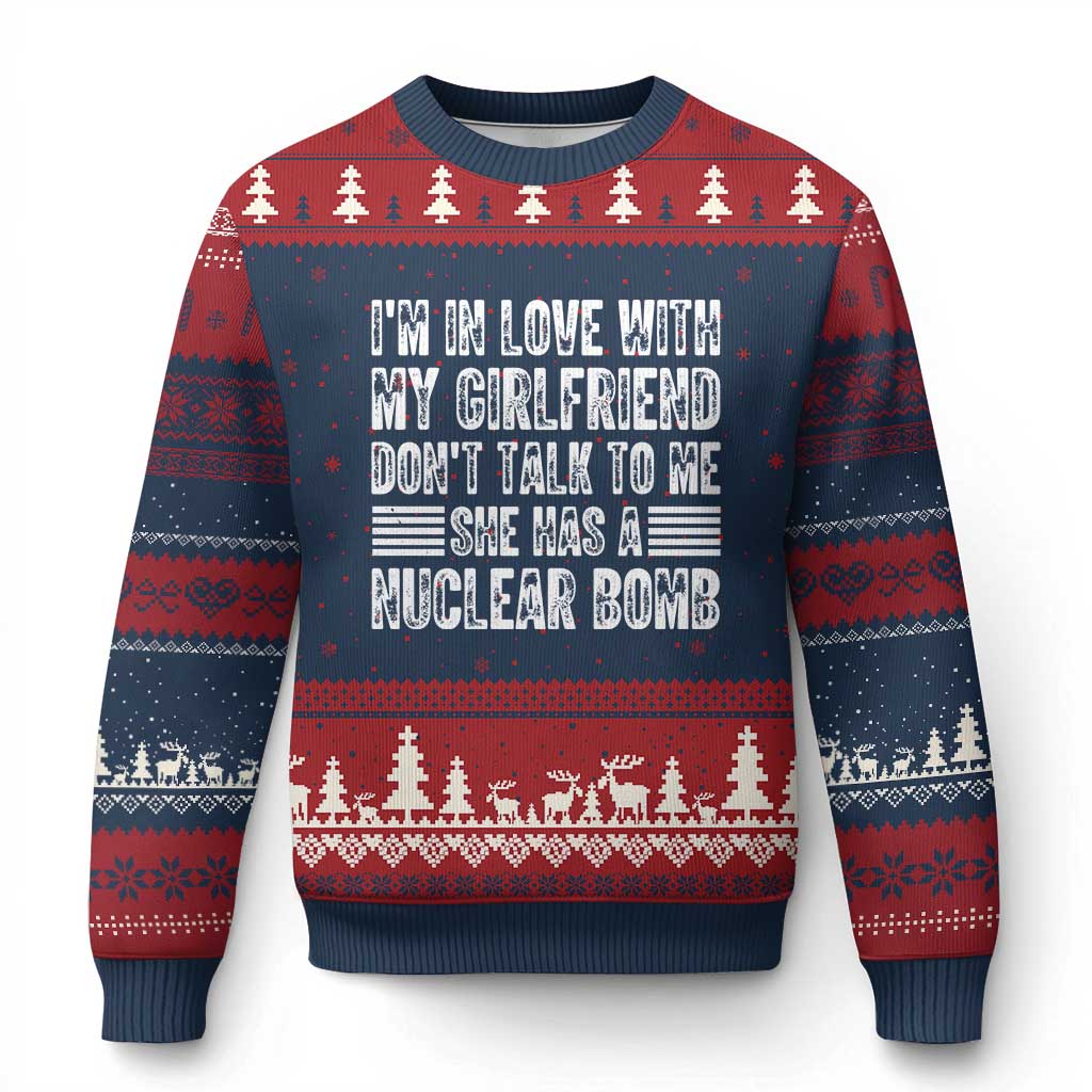 I'm In Love With My Girlfriend Ugly Christmas Sweater Don't Talk to Me - Wonder Print Shop