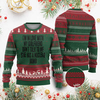 I'm In Love With My Girlfriend Don't Talk To Me Ugly Christmas Sweater Funny Relationship Boyfriend Gifts - Wonder Print Shop