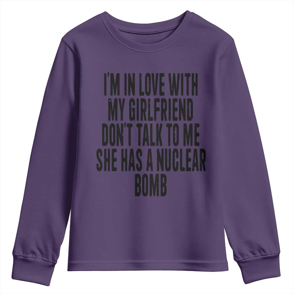 I'm In Love With My Girlfriend Don't Talk To Me Youth Sweatshirt Funny Relationship Boyfriend Gifts - Wonder Print Shop