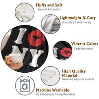 I Love NY Throw Blanket Sexy Lips Red Lipstick Kiss New York Lover Travel Gift - Wonder Print Shop