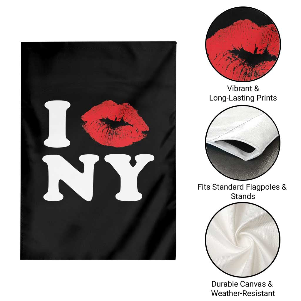 I Love NY Garden Flag Sexy Lips Red Lipstick Kiss New York Lover Travel Gift - Wonder Print Shop