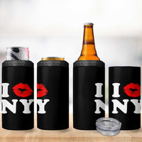 I Love NY 4 in 1 Can Cooler Tumbler Sexy Lips Red Lipstick Kiss New York Lover Travel Gift - Wonder Print Shop