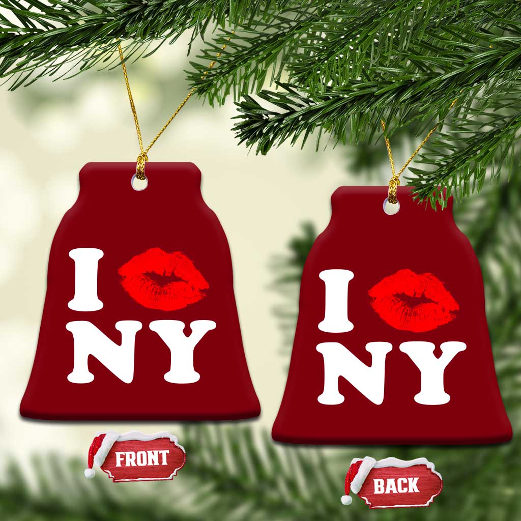 I Love NY Ceramic Ornament Sexy Lips Red Lipstick Kiss New York Lover Travel Gift - Wonder Print Shop