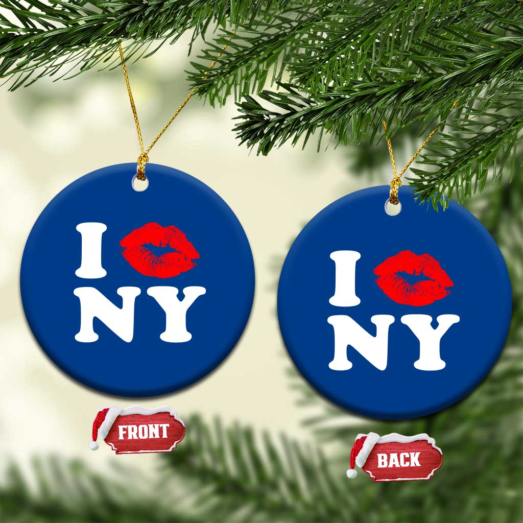 I Love NY Ceramic Ornament Sexy Lips Red Lipstick Kiss New York Lover Travel Gift - Wonder Print Shop