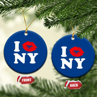 I Love NY Ceramic Ornament Sexy Lips Red Lipstick Kiss New York Lover Travel Gift - Wonder Print Shop