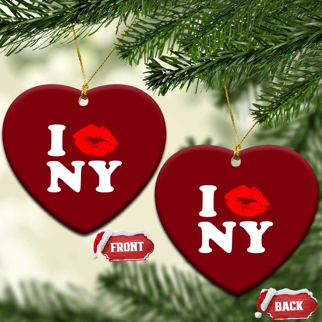 I Love NY Ceramic Ornament Sexy Lips Red Lipstick Kiss New York Lover Travel Gift - Wonder Print Shop