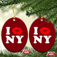 I Love NY Ceramic Ornament Sexy Lips Red Lipstick Kiss New York Lover Travel Gift - Wonder Print Shop