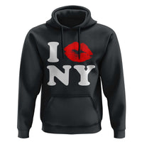 I Love NY Hoodie Sexy Lips Red Lipstick Kiss New York Lover Travel Gift - Wonder Print Shop