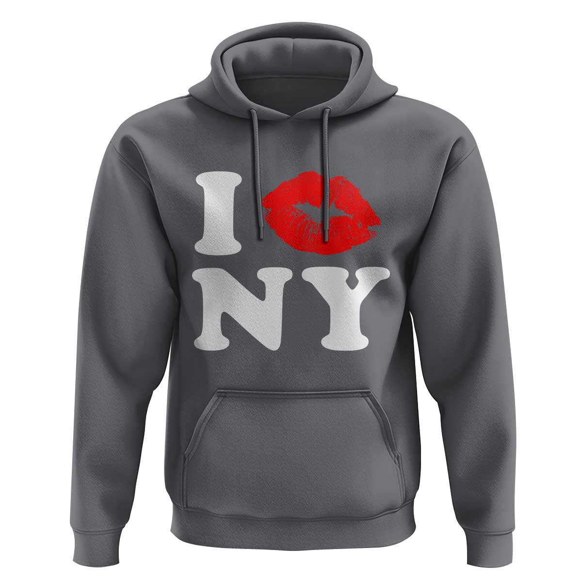 I Love NY Hoodie Sexy Lips Red Lipstick Kiss New York Lover Travel Gift - Wonder Print Shop