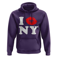 I Love NY Hoodie Sexy Lips Red Lipstick Kiss New York Lover Travel Gift - Wonder Print Shop