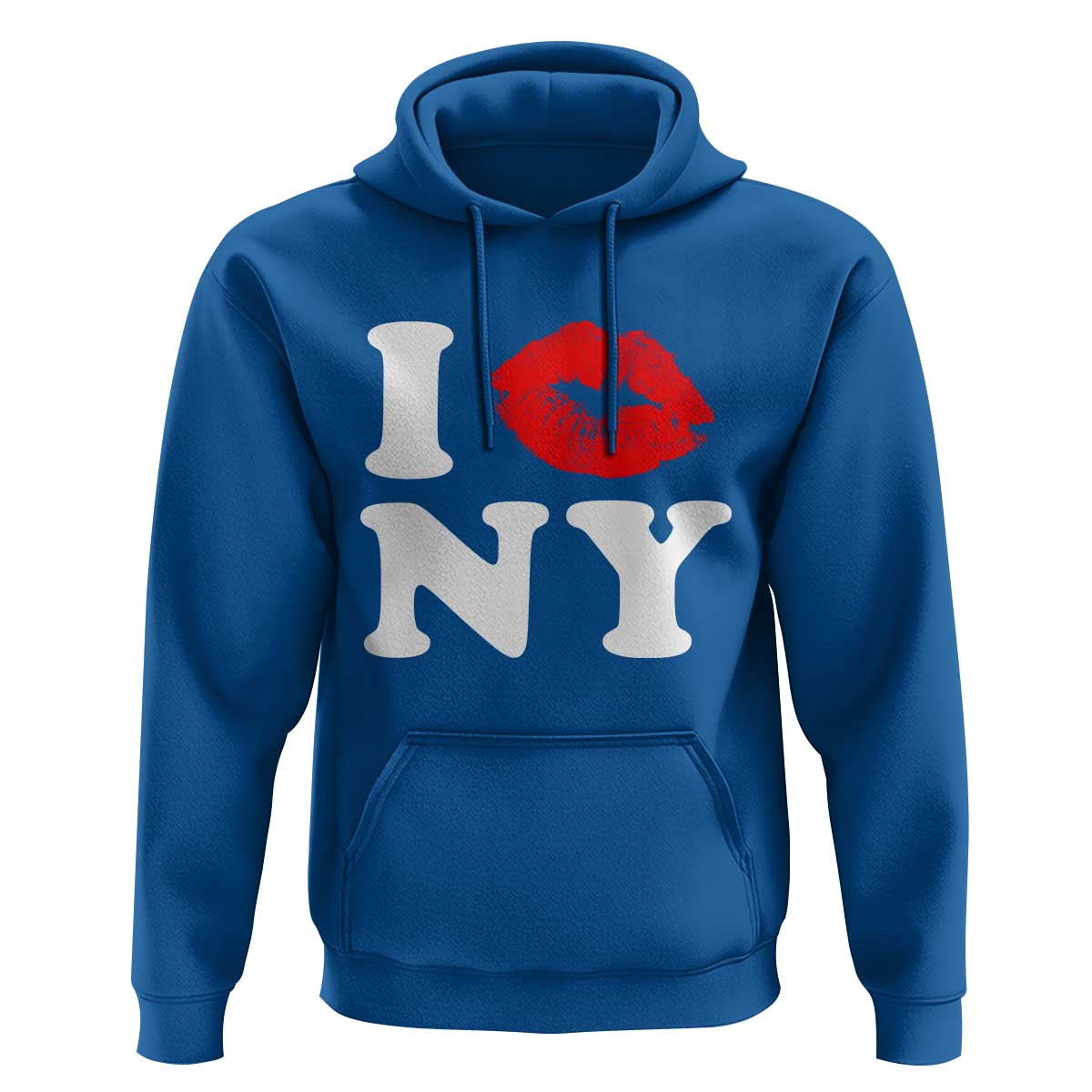 I Love NY Hoodie Sexy Lips Red Lipstick Kiss New York Lover Travel Gift - Wonder Print Shop