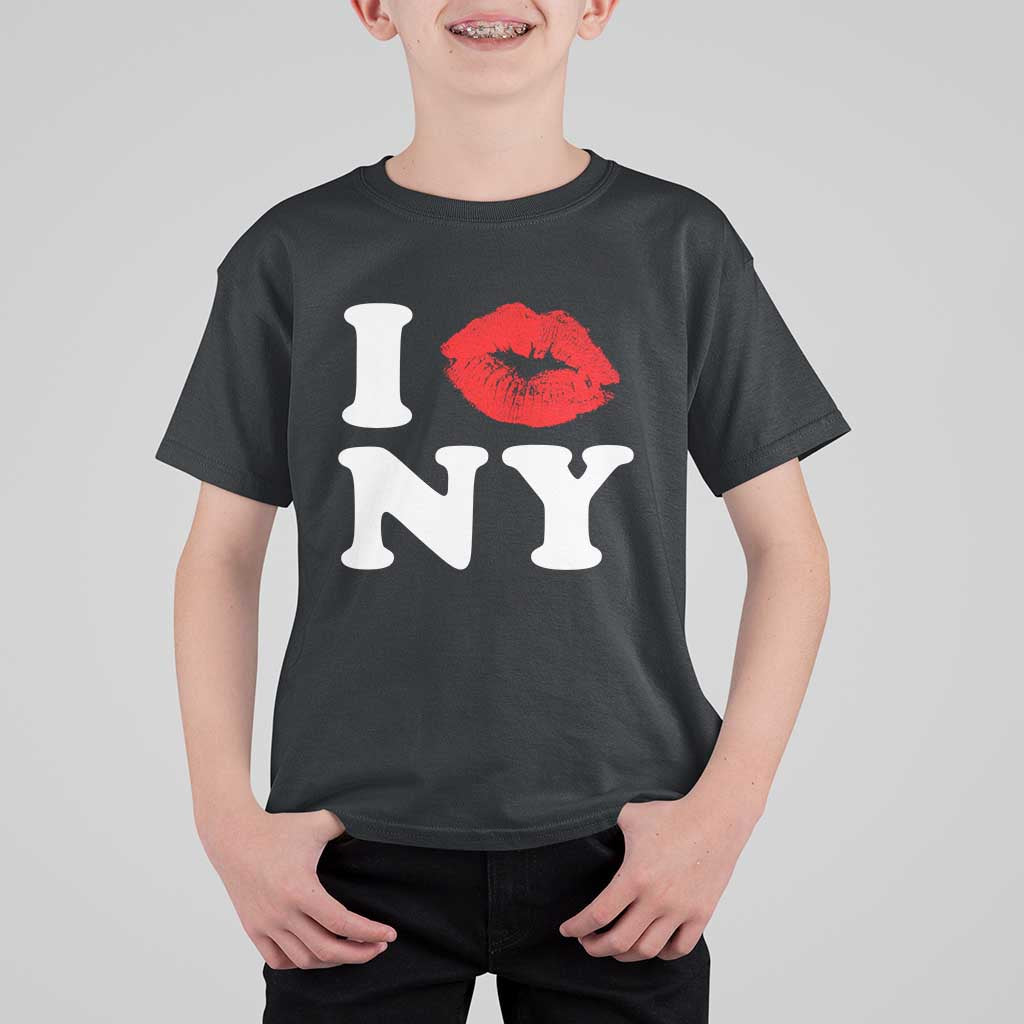 I Love NY T Shirt For Kid Sexy Lips Red Lipstick Kiss New York Lover Travel Gift - Wonder Print Shop