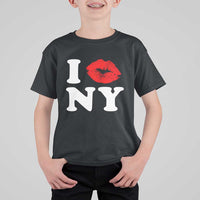 I Love NY T Shirt For Kid Sexy Lips Red Lipstick Kiss New York Lover Travel Gift - Wonder Print Shop