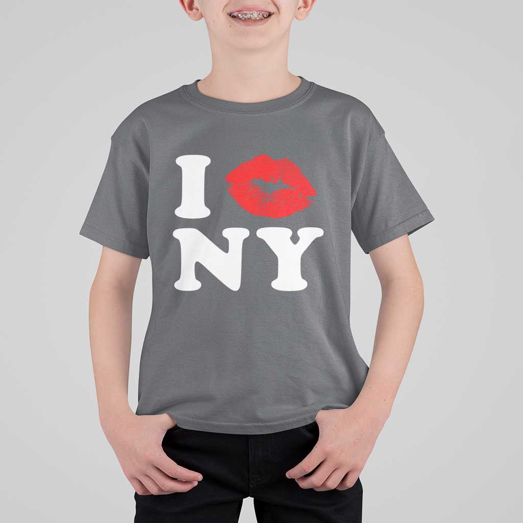 I Love NY T Shirt For Kid Sexy Lips Red Lipstick Kiss New York Lover Travel Gift - Wonder Print Shop