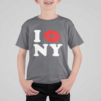 I Love NY T Shirt For Kid Sexy Lips Red Lipstick Kiss New York Lover Travel Gift - Wonder Print Shop