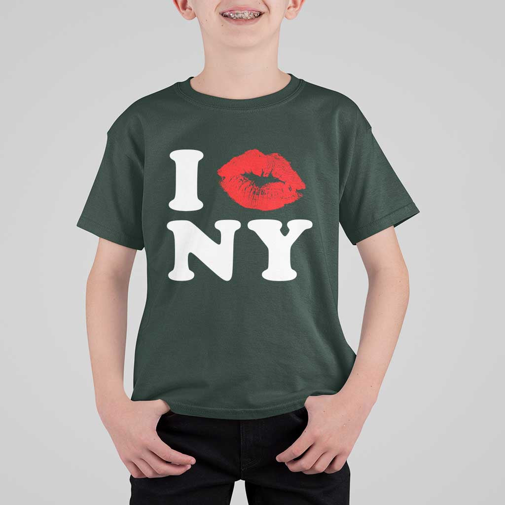 I Love NY T Shirt For Kid Sexy Lips Red Lipstick Kiss New York Lover Travel Gift - Wonder Print Shop