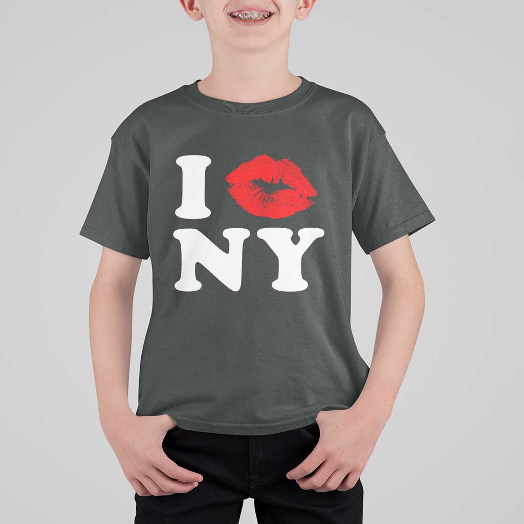I Love NY T Shirt For Kid Sexy Lips Red Lipstick Kiss New York Lover Travel Gift - Wonder Print Shop