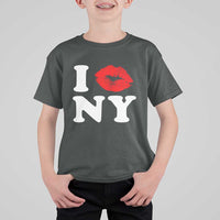 I Love NY T Shirt For Kid Sexy Lips Red Lipstick Kiss New York Lover Travel Gift - Wonder Print Shop