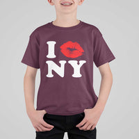 I Love NY T Shirt For Kid Sexy Lips Red Lipstick Kiss New York Lover Travel Gift - Wonder Print Shop