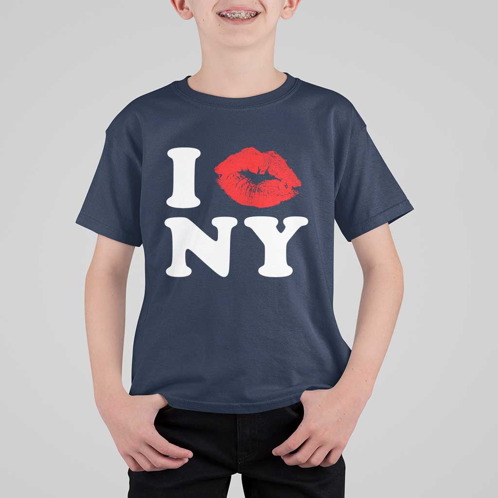 I Love NY T Shirt For Kid Sexy Lips Red Lipstick Kiss New York Lover Travel Gift - Wonder Print Shop