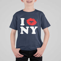 I Love NY T Shirt For Kid Sexy Lips Red Lipstick Kiss New York Lover Travel Gift - Wonder Print Shop