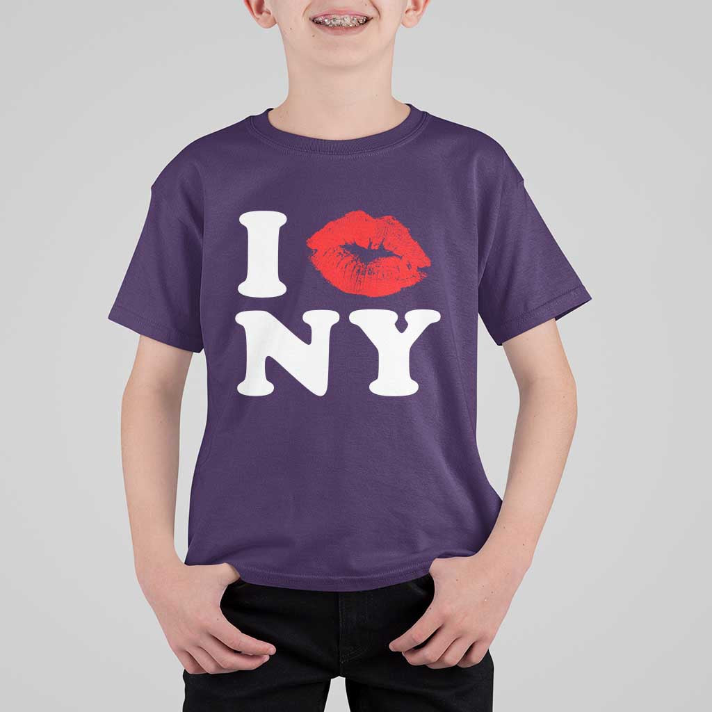 I Love NY T Shirt For Kid Sexy Lips Red Lipstick Kiss New York Lover Travel Gift - Wonder Print Shop