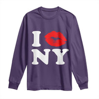 I Love NY Long Sleeve Shirt Sexy Lips Red Lipstick Kiss New York Lover Travel Gift - Wonder Print Shop