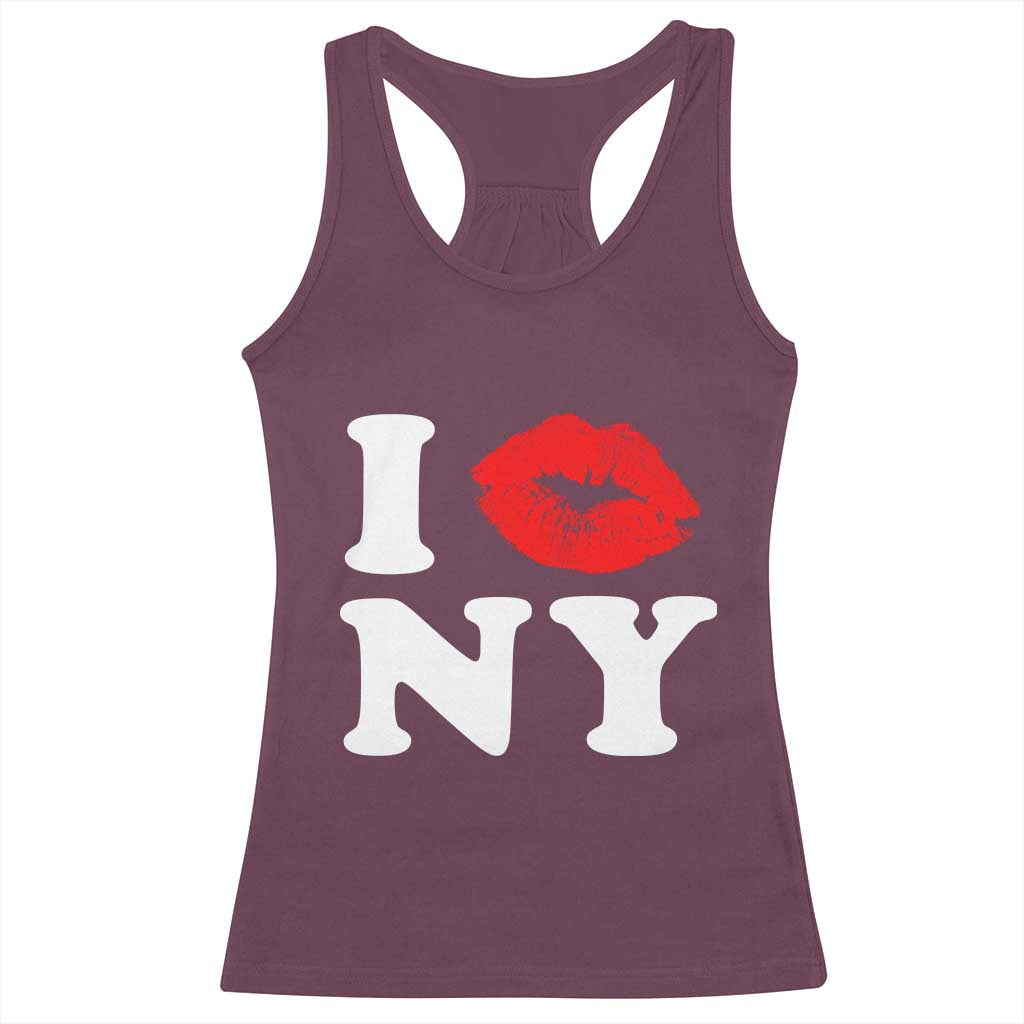I Love NY Racerback Tank Top Sexy Lips Red Lipstick Kiss New York Lover Travel Gift - Wonder Print Shop