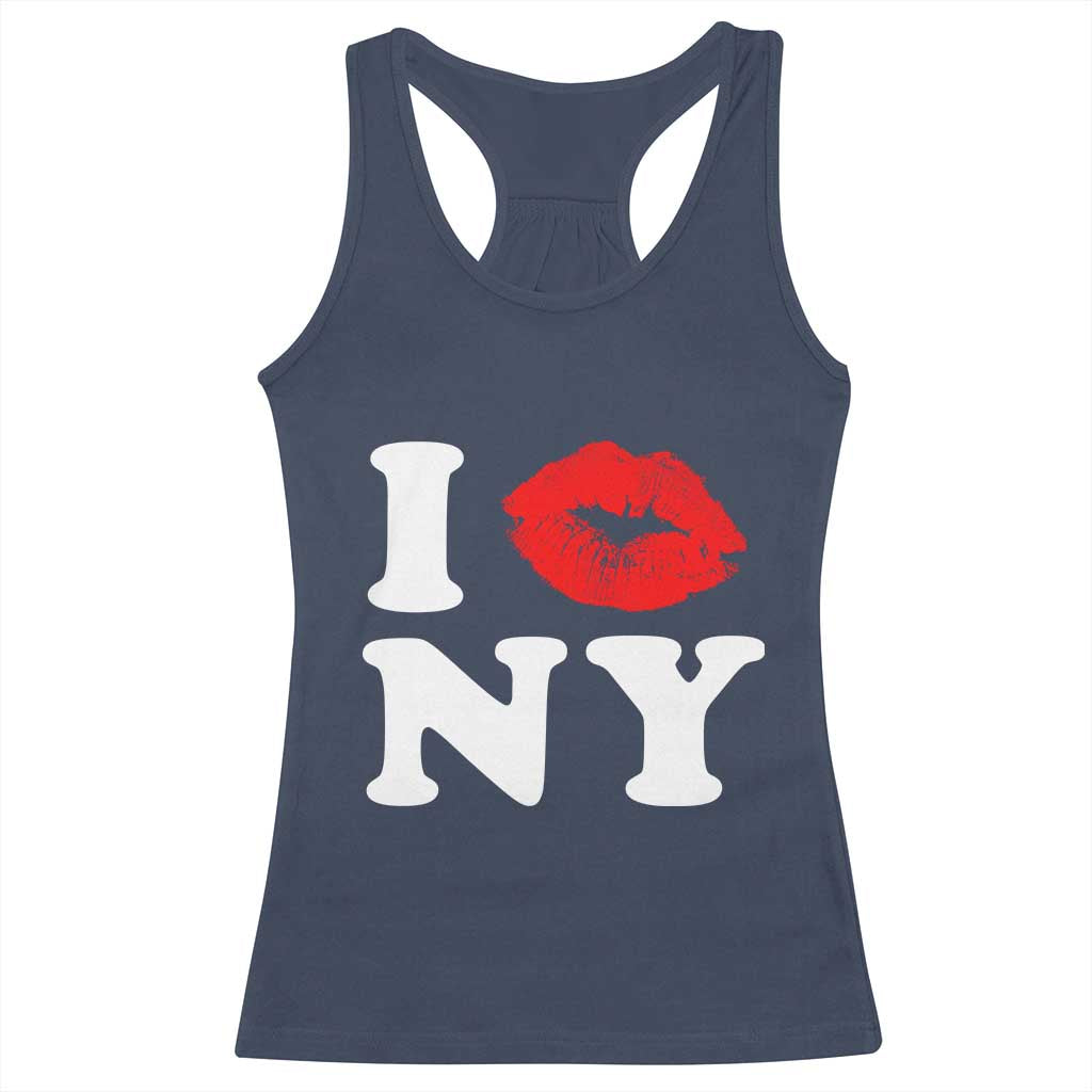 I Love NY Racerback Tank Top Sexy Lips Red Lipstick Kiss New York Lover Travel Gift - Wonder Print Shop