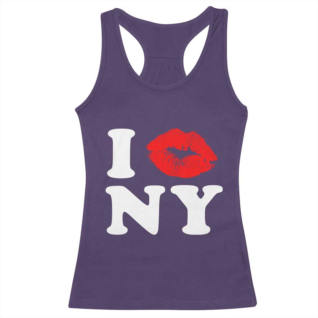 I Love NY Racerback Tank Top Sexy Lips Red Lipstick Kiss New York Lover Travel Gift - Wonder Print Shop