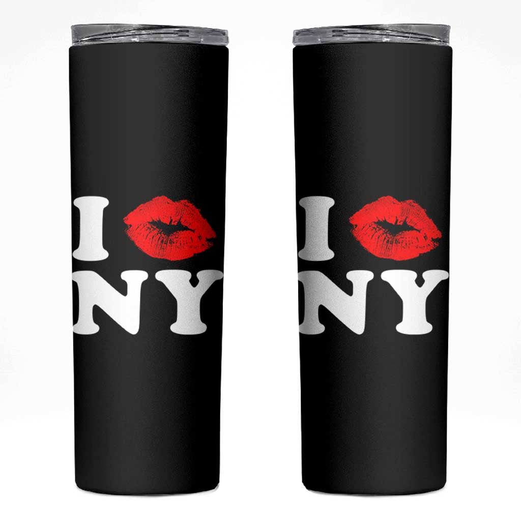 I Love NY Skinny Tumbler Sexy Lips Red Lipstick Kiss New York Lover Travel Gift - Wonder Print Shop