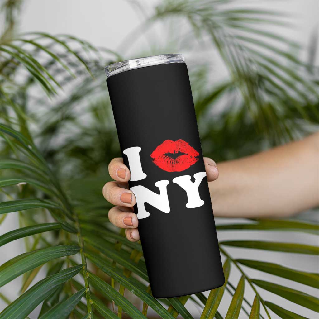 I Love NY Skinny Tumbler Sexy Lips Red Lipstick Kiss New York Lover Travel Gift - Wonder Print Shop