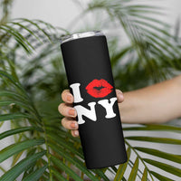 I Love NY Skinny Tumbler Sexy Lips Red Lipstick Kiss New York Lover Travel Gift - Wonder Print Shop